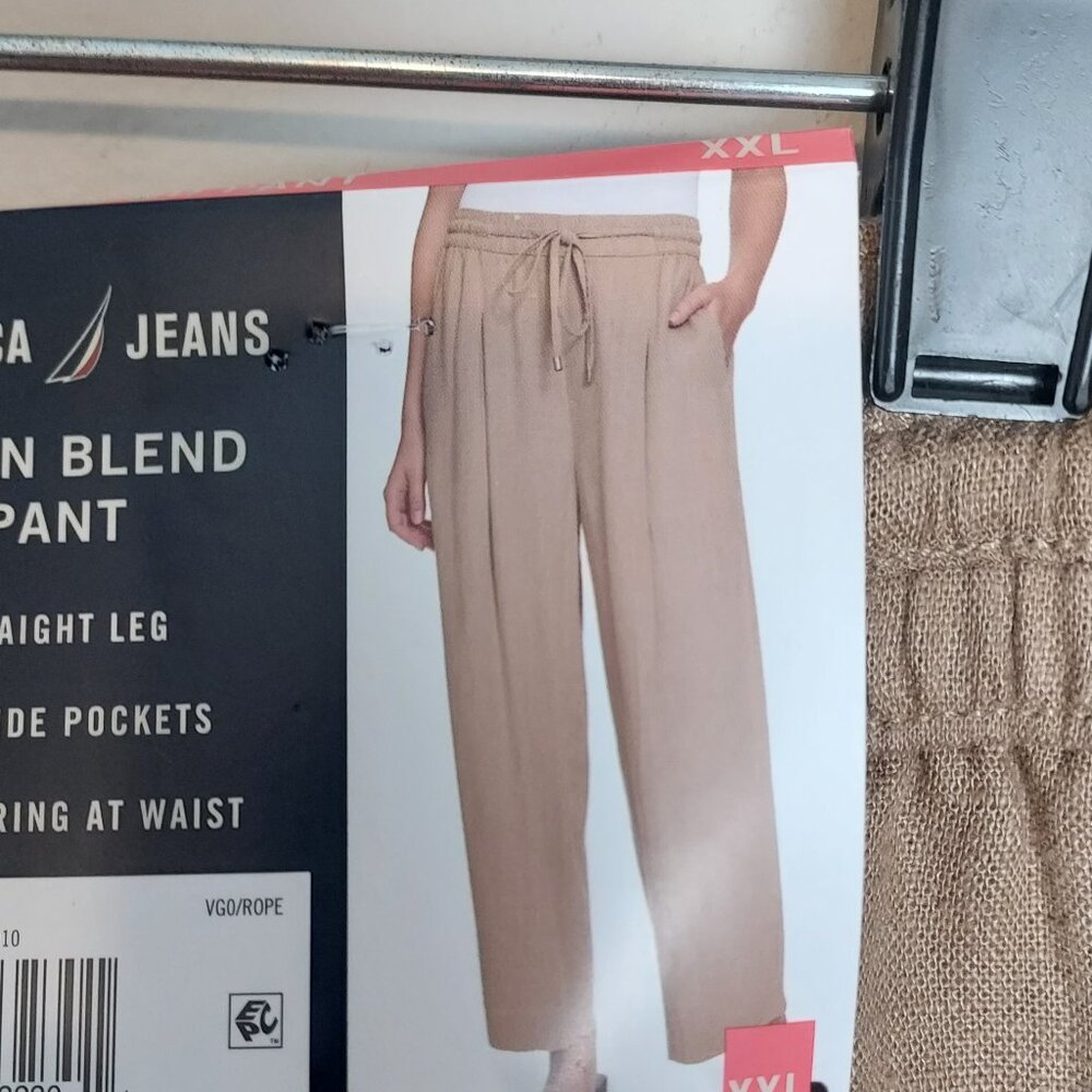 NWT Nautica Jeans Linen blend Pants. - Picture 4 of 5